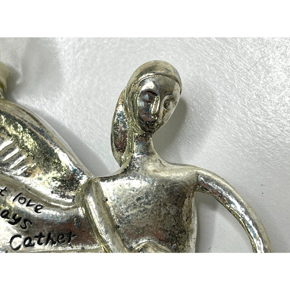 Angel Pewter Ornament Where Is Greater Love There Are Always Miracles Engravable - Picture 9 of 10
